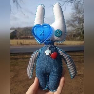 Handcrafted Blue Bunny Plush